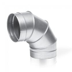 Galvanised 90 degree duct bend for spiral ventilation ducting system