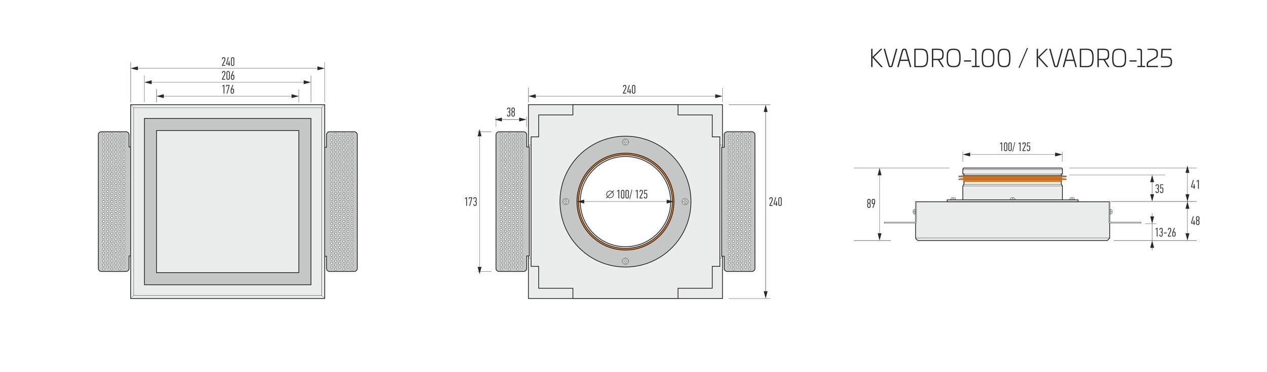 Ergovent KVADRO Invisible Ceiling Air Valve Diffuser - 100mm - Image 8